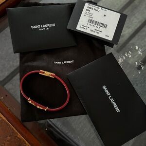 Saint Laurent Red and Gold Bracelet